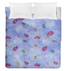 Ladybug Blue Nature Duvet Cover Double Side (queen Size)