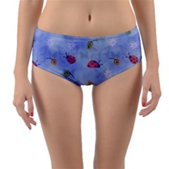 Ladybug Blue Nature Reversible Mid-waist Bikini Bottoms by HermanTelo