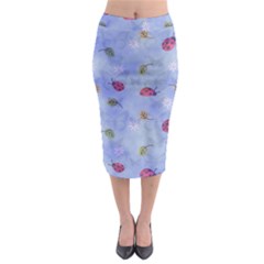 Ladybug Blue Nature Midi Pencil Skirt