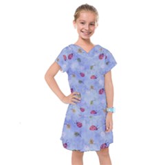 Ladybug Blue Nature Kids  Drop Waist Dress by HermanTelo