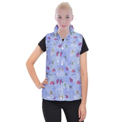 Ladybug Blue Nature Women s Button Up Vest