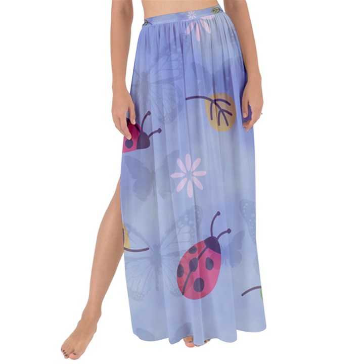 Ladybug Blue Nature Maxi Chiffon Tie-Up Sarong