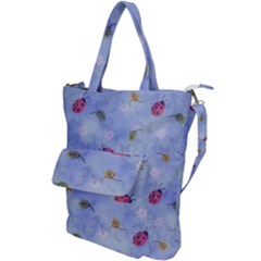 Ladybug Blue Nature Shoulder Tote Bag by HermanTelo