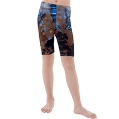 Landscape Woman Magic Evening Kids  Mid Length Swim Shorts