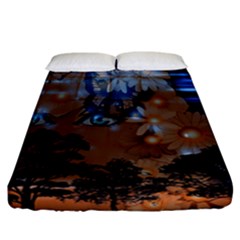 Landscape Woman Magic Evening Fitted Sheet (california King Size)