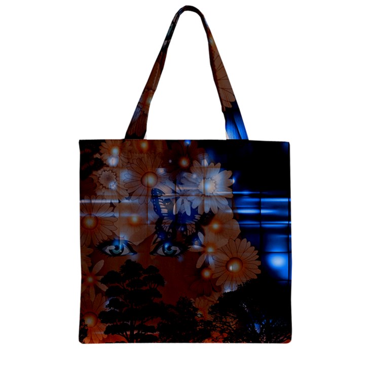 Landscape Woman Magic Evening Zipper Grocery Tote Bag