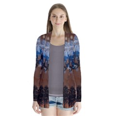 Landscape Woman Magic Evening Drape Collar Cardigan