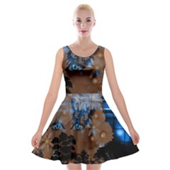 Landscape Woman Magic Evening Velvet Skater Dress by HermanTelo