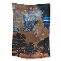 Landscape Woman Magic Evening Large Tapestry