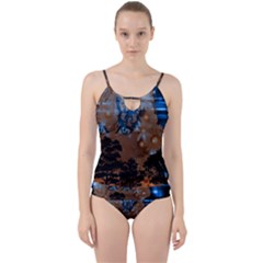 Landscape Woman Magic Evening Cut Out Top Tankini Set