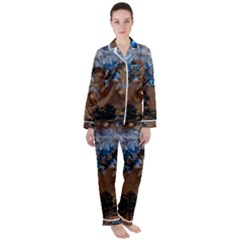 Landscape Woman Magic Evening Satin Long Sleeve Pyjamas Set