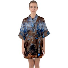 Landscape Woman Magic Evening Quarter Sleeve Kimono Robe