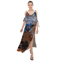 Landscape Woman Magic Evening Maxi Chiffon Cover Up Dress