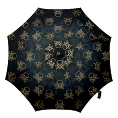 Golden Glitter Skeleton Gothic Hook Handle Umbrellas (large)