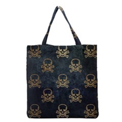 Golden Glitter Skeleton Gothic Grocery Tote Bag