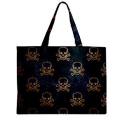 Golden Glitter Skeleton Gothic Zipper Mini Tote Bag by HermanTelo