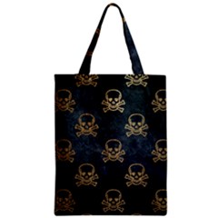 Golden Glitter Skeleton Gothic Zipper Classic Tote Bag