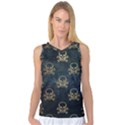 Golden Glitter Skeleton Gothic Women s Basketball Tank Top View1