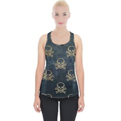 Golden Glitter Skeleton Gothic Piece Up Tank Top