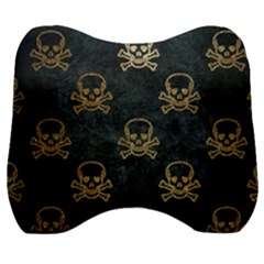 Golden Glitter Skeleton Gothic Velour Head Support Cushion