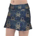 Golden Glitter Skeleton Gothic Tennis Skirt View1