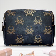 Golden Glitter Skeleton Gothic Make Up Pouch (medium)