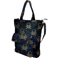 Golden Glitter Skeleton Gothic Shoulder Tote Bag