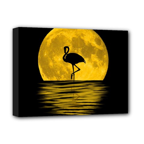 Moon Reflection Flamenco Animal Deluxe Canvas 16  X 12  (stretched) 