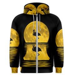 Moon Reflection Flamenco Animal Men s Zipper Hoodie