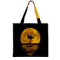 Moon Reflection Flamenco Animal Zipper Grocery Tote Bag View2