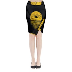 Moon Reflection Flamenco Animal Midi Wrap Pencil Skirt by HermanTelo