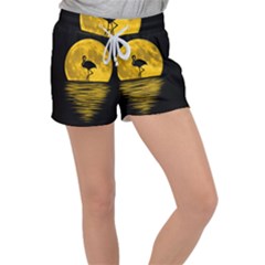 Moon Reflection Flamenco Animal Women s Velour Lounge Shorts