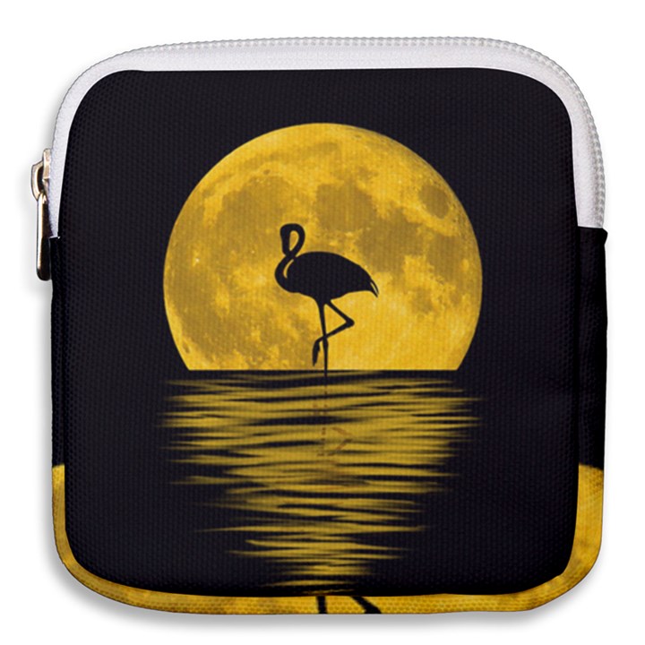 Moon Reflection Flamenco Animal Mini Square Pouch