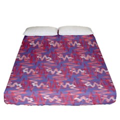 Pattern Abstract Squiggles Gliftex Fitted Sheet (queen Size)