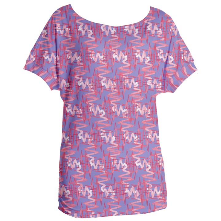 Pattern Abstract Squiggles Gliftex Women s Oversized Tee