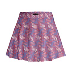 Pattern Abstract Squiggles Gliftex Mini Flare Skirt