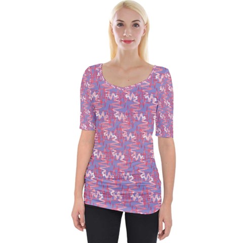 Pattern Abstract Squiggles Gliftex Wide Neckline Tee by HermanTelo