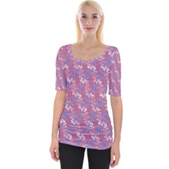 Pattern Abstract Squiggles Gliftex Wide Neckline Tee