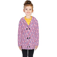 Pattern Abstract Squiggles Gliftex Kids  Double Breasted Button Coat