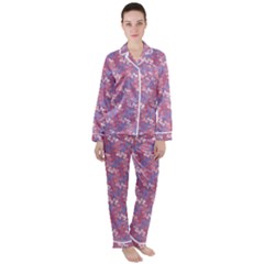 Pattern Abstract Squiggles Gliftex Satin Long Sleeve Pyjamas Set