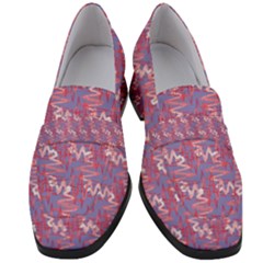 Pattern Abstract Squiggles Gliftex Women s Chunky Heel Loafers