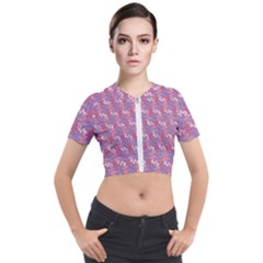 Pattern Abstract Squiggles Gliftex Short Sleeve Cropped Jacket