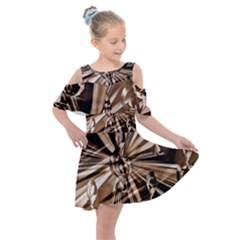 Music Clef Tones Kids  Shoulder Cutout Chiffon Dress by HermanTelo