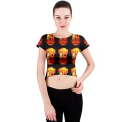 Paper Lantern Chinese Celebration Crew Neck Crop Top by HermanTelo