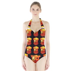 Paper Lantern Chinese Celebration Halter Swimsuit