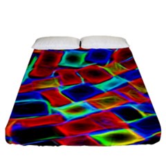 Neon Glow Glowing Light Design Fitted Sheet (king Size)