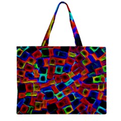 Neon Glow Glowing Light Design Zipper Mini Tote Bag by HermanTelo