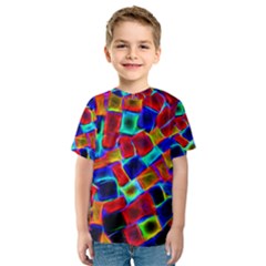 Neon Glow Glowing Light Design Kids  Sport Mesh Tee