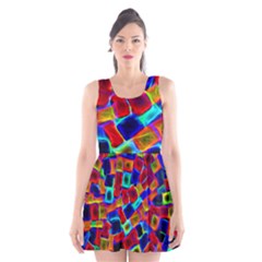 Neon Glow Glowing Light Design Scoop Neck Skater Dress