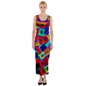 Neon Glow Glowing Light Design Fitted Maxi Dress View1